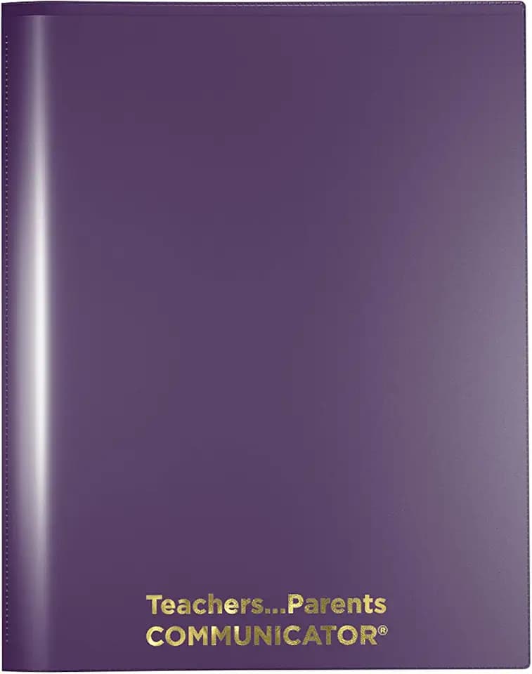 Nicky's Folder® English Communicator, Parent-Teacher Folder, Patented Tear-Resistant, Flexible Plastic, 2 Inside Pockets, 2 Exterior Sleeves, Letter Size Paper, Single Color (24 Pack)(Metallic Violet)