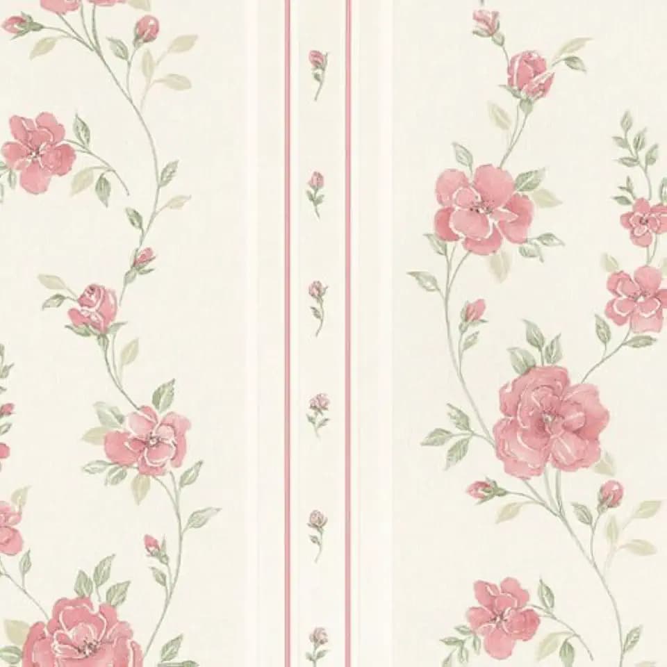 Norwall MD29443 in Register Rose Stripe Prepasted Wallpaper, Multi-Colored