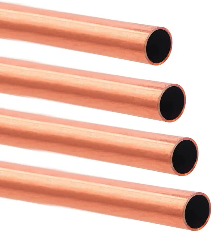 3/8"(9.5mm) OD 99.9% Copper Tube 0.5mm Wall × 300mm Length × 4Pcs, Pure Copper Tubing 110 Copper Seamless Round Tubing for Refrigerator, Jewellery and Industry