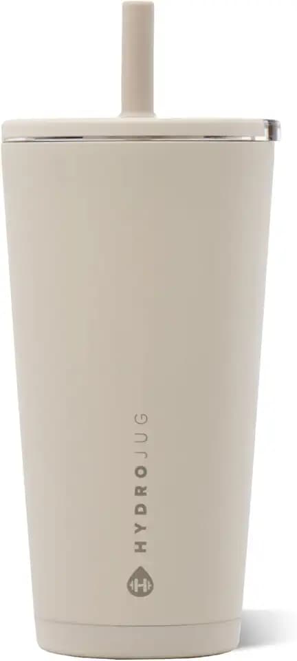 HydroJug Everyday Tumbler 20 oz, Ceramic-Lined Straw Cup, Dune