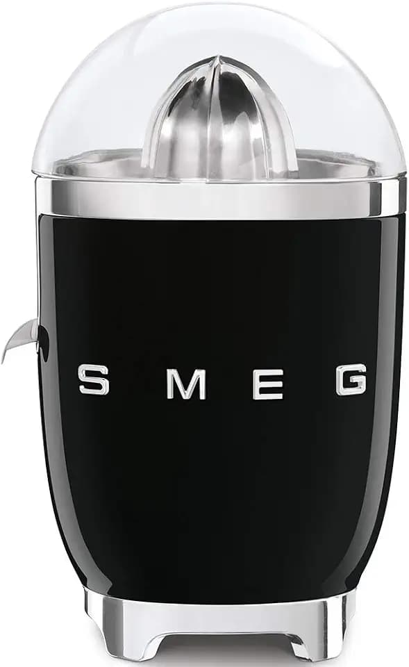 SMEG 50's Retro Style Citrus Juicer with Drip Free Spout, Automatic Activation, and Efficient Straining, Black