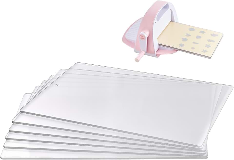 VEVOR Cutting Plates, 6 Pcs, 12.13 x 8.5 x 0.12 in, Clear Polycarbonate Material, Die Cut Pads Compatible with VEVOR Die Cutting and Embossing Machine KM-1885, for Scrapbooking and Card Making