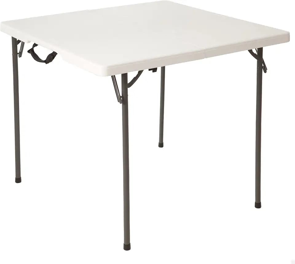 LIFETIME 80273 Fold in Half Square Table, 34 Inch, White