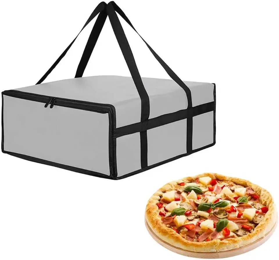 Insulated Pizza Delivery Bag 20"x20"x8" - Extra Thick Heat Retention for Rideshare Drivers, Catering & Home Use, Foldable & Leakproof Food Warmer