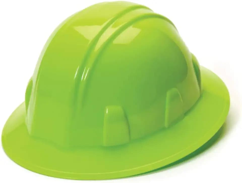 Pyramex SL Series Full Brim Hard Hat with 4-Point Ratchet Suspension - Tough and Lightweight HDPE Shell, Wide Brim for Rain and Sun, Quick, Adjustable and Secure Fit for All Head Sizes