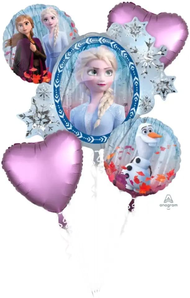 Anagram 40389 Frozen 2 Bouquet Foil Mylar Party Balloon, 0, Multicolor, Pack of 1