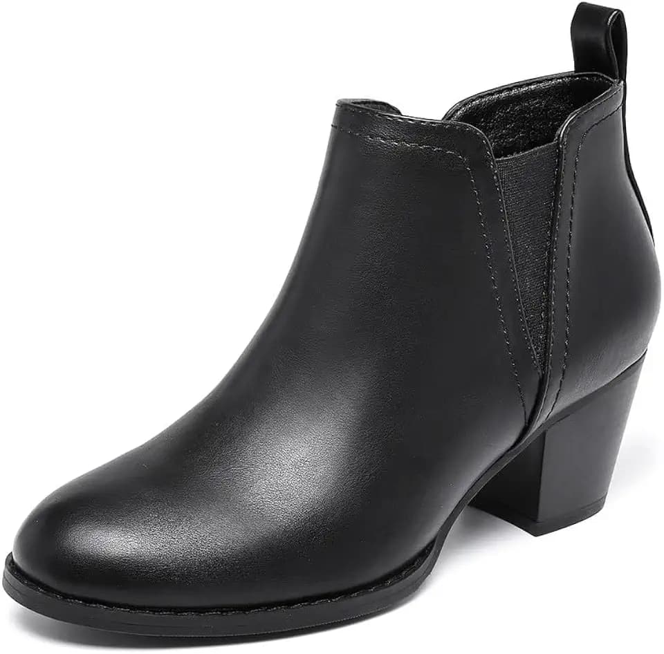 Womens Ankle Boots Side Zip Chunky Heel Low Heel Fall Winter Snow Booties