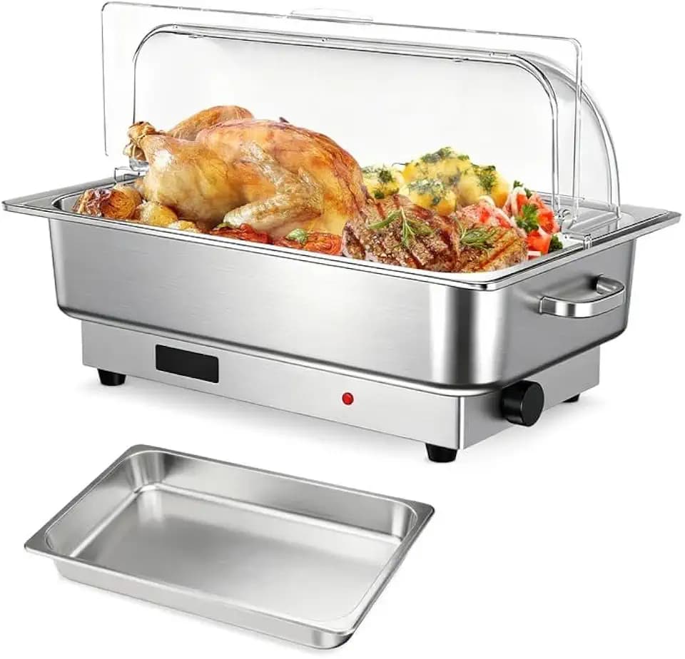 Garvee Electric Chafing Dish Buffet Set, 9 QT Roll Top Food Warmer