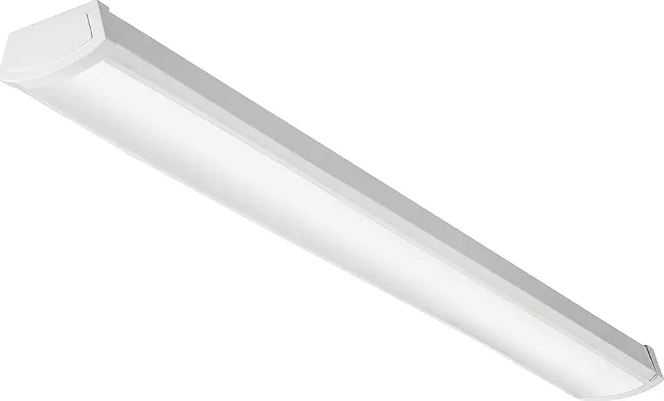 Lithonia Lighting 4 Foot LED Light Fixture, Low-Profile LED Wraparound Flush Mount Ceiling Light, 4000K Cool White, 48-Inch (FMLWL 48 840 ZT MVOLT)