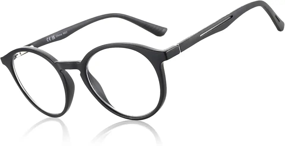 ZENOTTIC Blaulichtfilter Brille, Lesebrille für Herren Damen: Leichter Runder Rahmen, Blendfreies Linsen - Computer Brillen