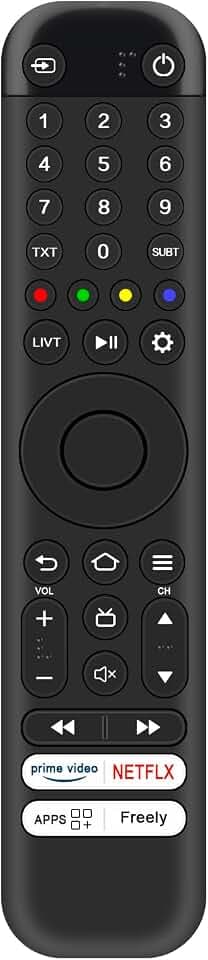 VINABTY Ersatz-Fernbedienung für TCL 43T6C-UK 43PF650K 50PF650K 55PF650K 65PF650K QLED 4K HDR TV, ohne Sprachfunktion