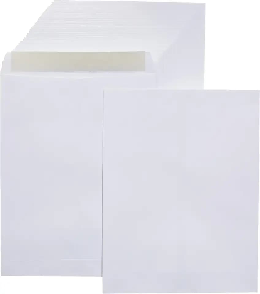 Amazon Basics Catalog Self Seal Envelopes for Documents, Booklets, Mailers, 10x13 Inch, 28 lb, White, 250-Pack