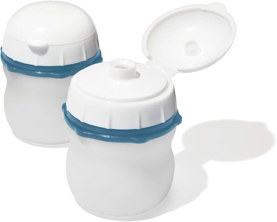 OXO Good Grips Prep & Go Silicone Squeeze Bottles 2 Pack-2.3oz, Ocean Blue