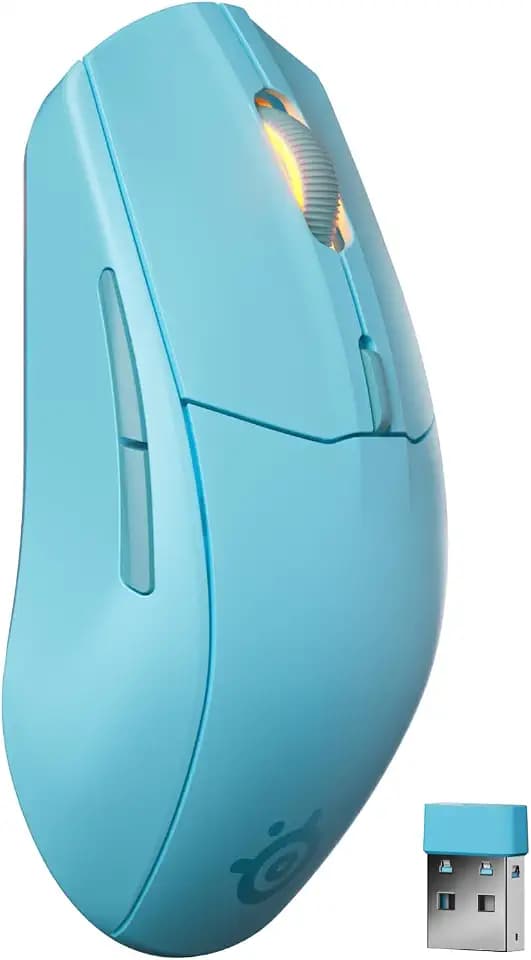SteelSeries Rival 3 Wireless Gen 2 Gaming-Maus – 2,4 GHz und Bluetooth – 18.000 DPI TrueMove Air-Optiksensor – 60 Mio. Klicks garantiert – Ultraleicht – PTFE-Gleitfüße - Aqua