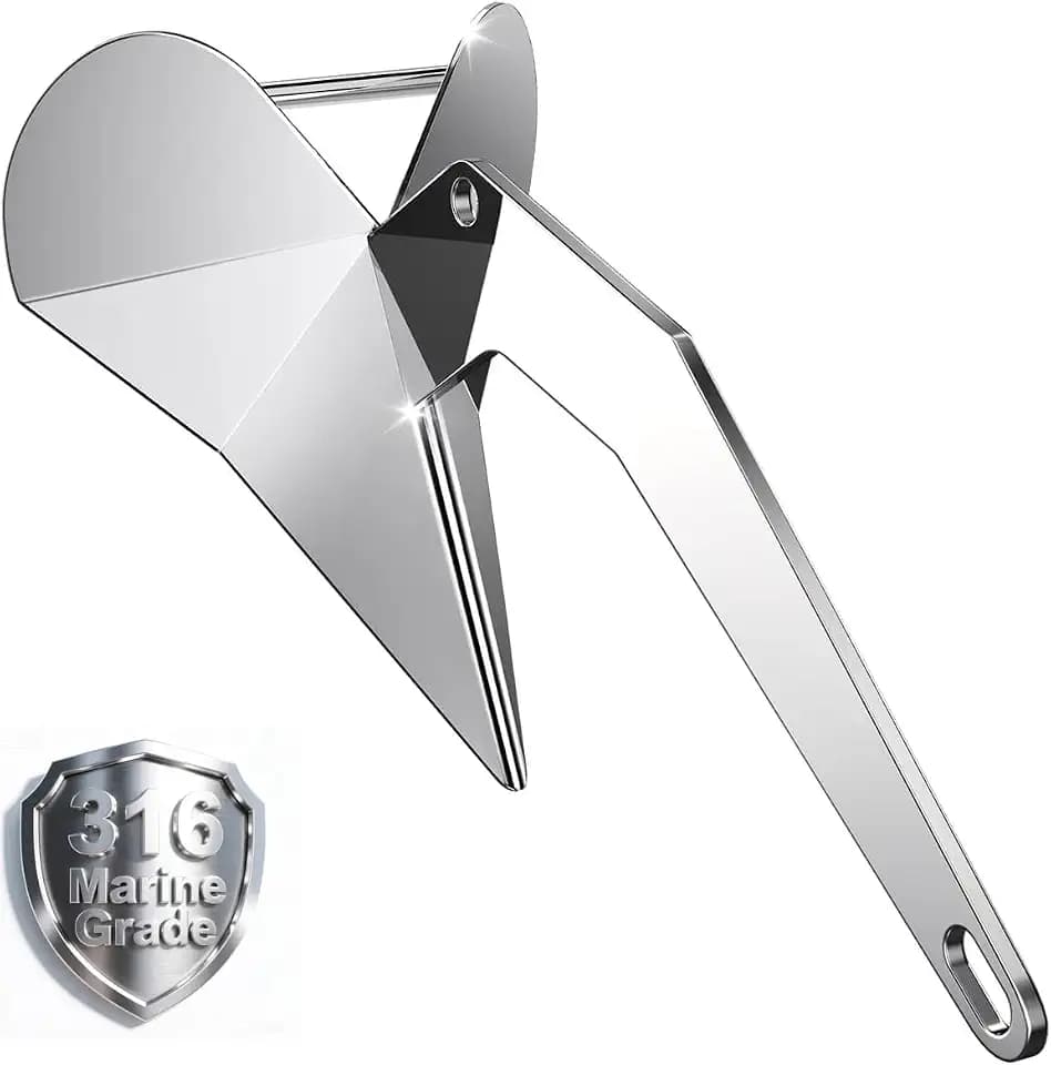 Delta Anchor 316 Marine Grade Stainless Steel Boat Anchor 11 lb 13 lb 16 lb 22 lb 33 lb 44 lb Heavy Duty Triangular Plow Anchor for Pontoon Fishing Boats Sailing Boats Small Anchor