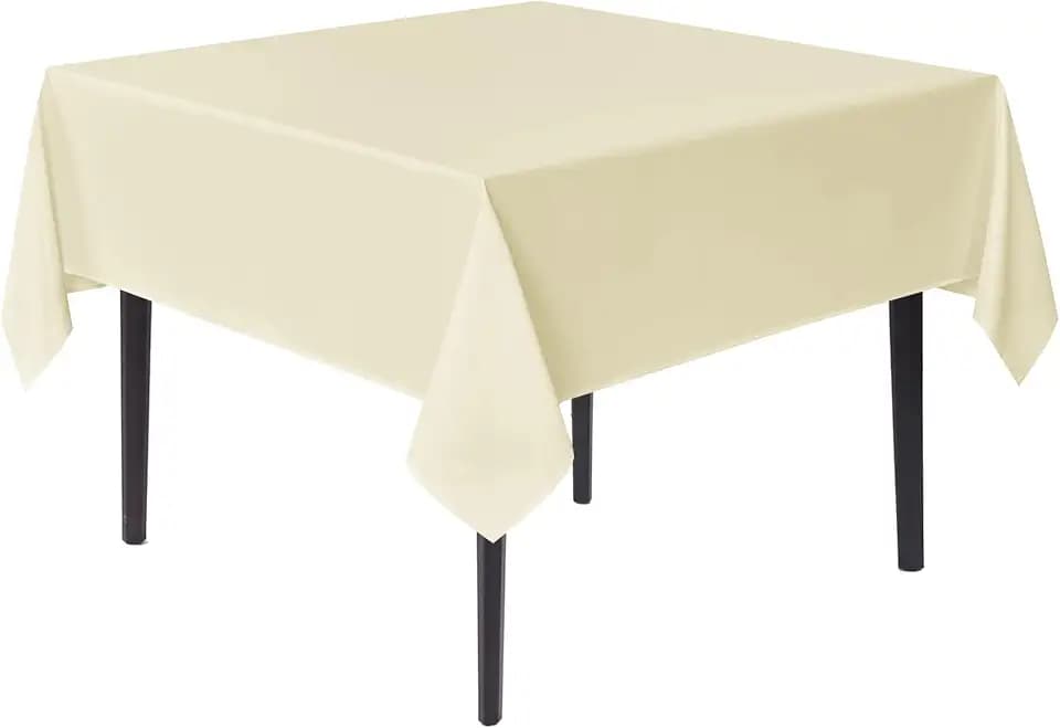 sancua Square Tablecloths 54x54 Inch Beige Fabric Table Cloth