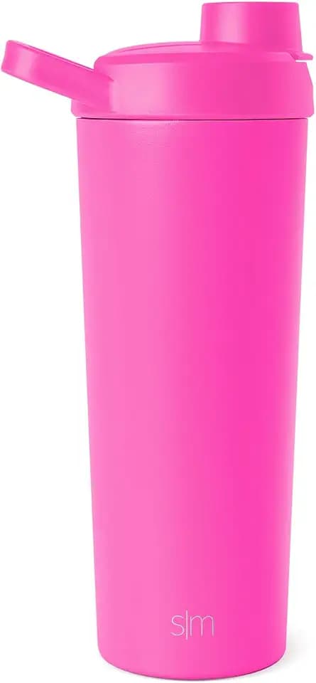 Simple Modern Stainless Steel Shaker Bottle with Ball 24oz | Metal Insulated Cup for Protein Mixes, Shakes and Pre Workout | Rally Collection | Raspberry Vibes