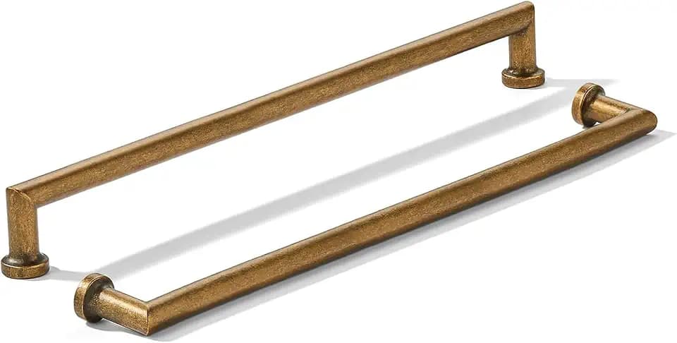 khtumeware 10-Pack 10-Inch(256mm) Antique Brass Cabinet Pulls,Vintage Brass Handles for Kitchen Cabinets, Cupboards, Drawers and Bathroom Hardware