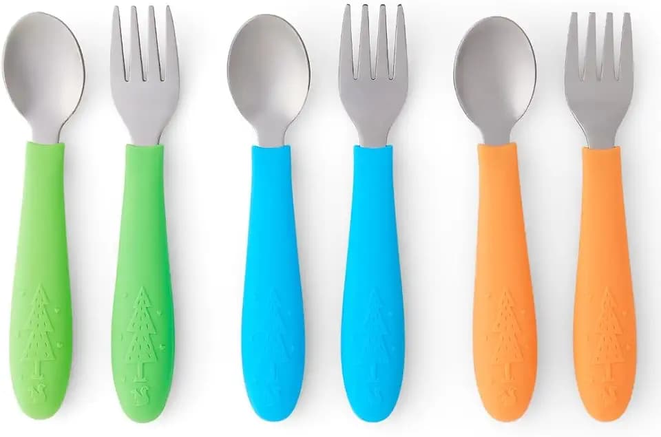 Elk and Friends Baby/Toddler Silverware with Silicone Handles | 6pcs