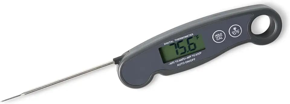 Amazon Basics Instant Read Digital Meat Thermometer, 2-3 Second Response, -58 to 572°F, Backlit Display, Water-Resistant IP66, for Kitchen and Grilling