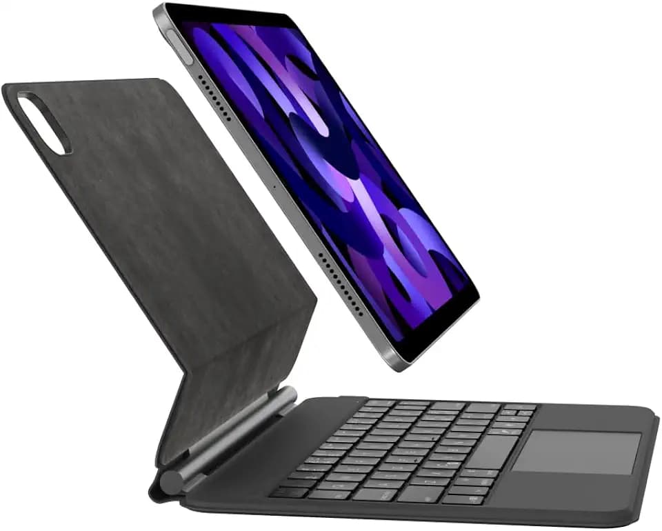 Belkin Pro iPad-Tastatur-Hülle mit magnetischem Ständer, Hintergrundbeleuchtung, Multi-Touch-Tasten, Apple-Pencil-Fach, kabellose AZERTY-Tastatur für iPad Air M2 11 Zoll / 27,9 cm, iPad Pro 11 Zoll