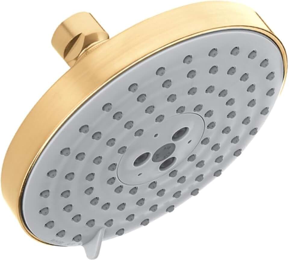 hansgrohe Raindance S Showerhead in Brushed Gold Optic, GPM Flow Rate, 04800250