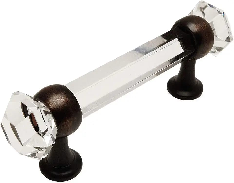 Cosmas 6393ORB-C Oil Rubbed Bronze Glass Pull 3 Inch Hole Centers