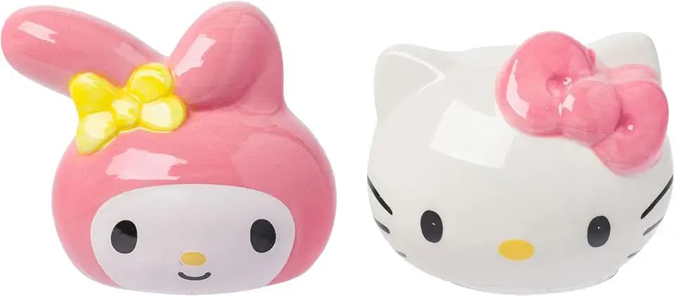 Silver Buffalo Sanrio Hello Kitty My Melody, Salt and Pepper Shaker Set