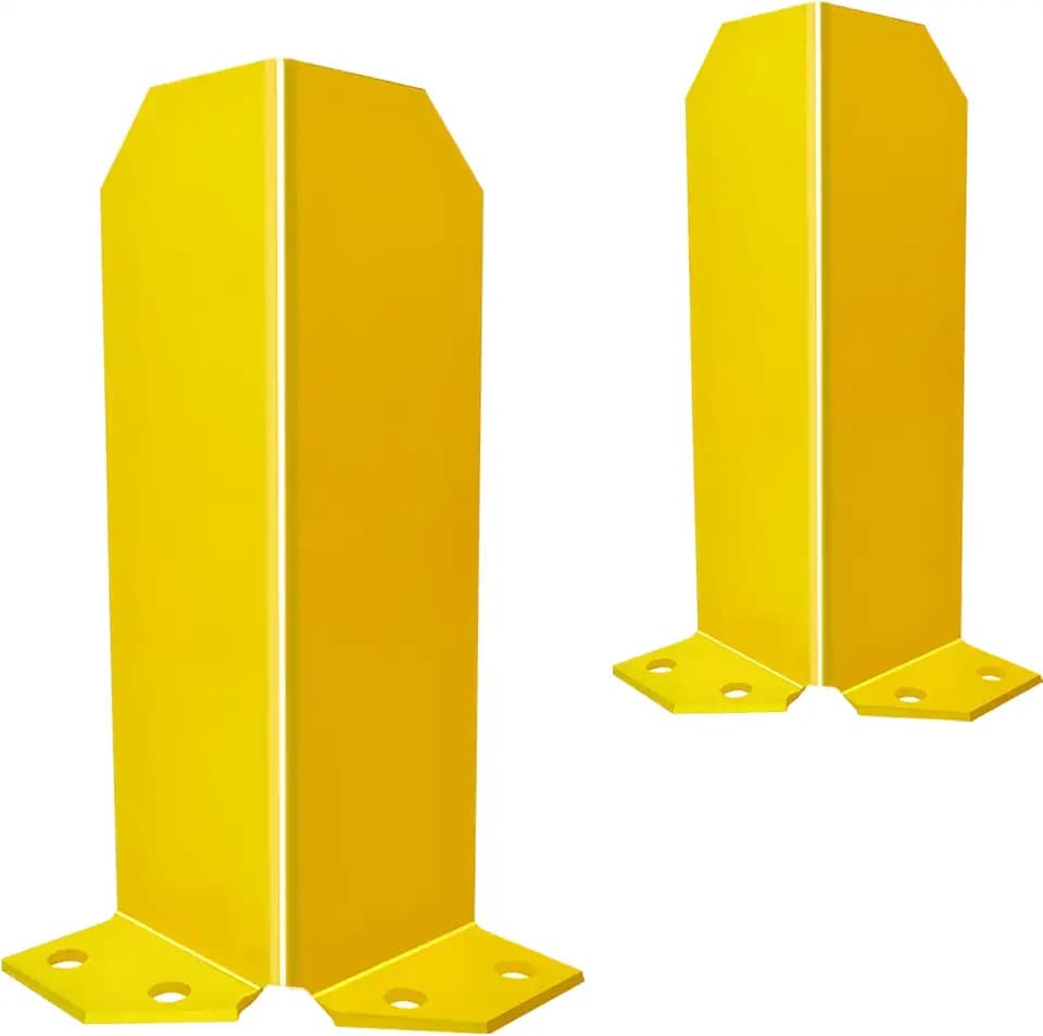 Pallet Rack Post Protectors 12" Height Steel Pallet Rack Guard, Safety Yellow Pallet Edge Protectors (2 Packs)