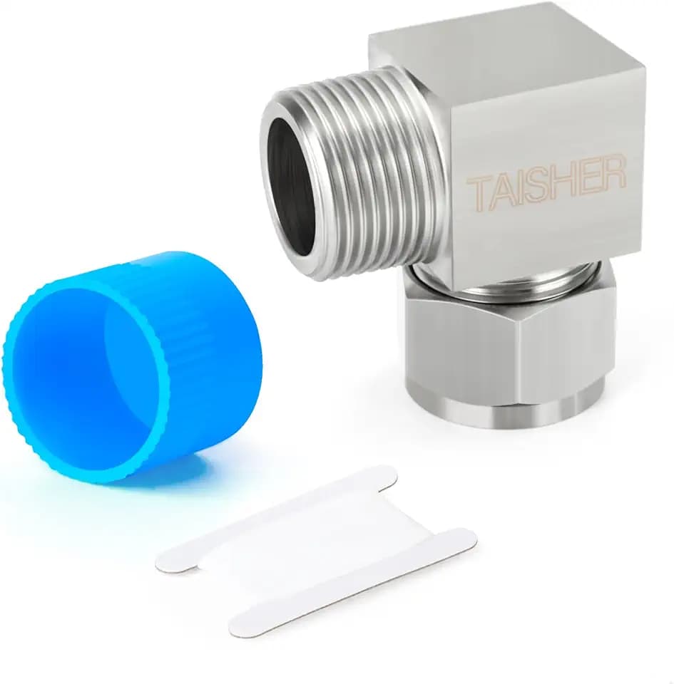 TAISHER 1PCS 304 Stainless Steel Square 90 Degree Compression Tube Pipe Fitting Connector, 3/4" Tube OD x 3/4" NPT Male Adapter