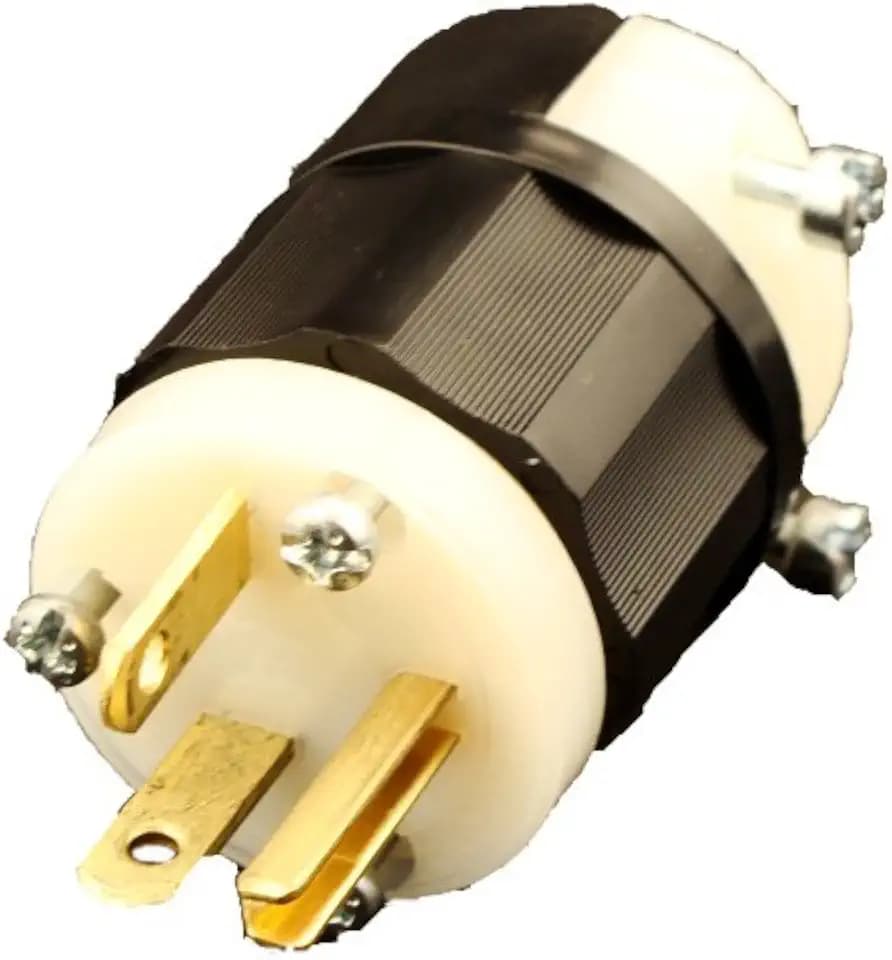 Leviton 20 Amp, 125 Volt, Plug, Straight Blade, Industrial Grade, Grounding, 5366-C, Black-White