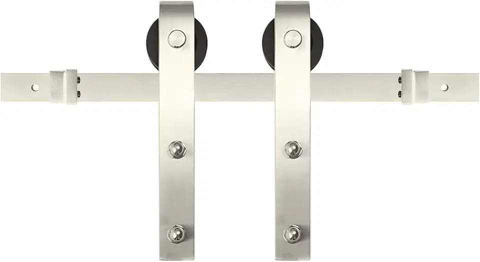 Miseno MBDH0005X96 96" Bent Strap Barn Door Hardware Kit - Satin Nickel