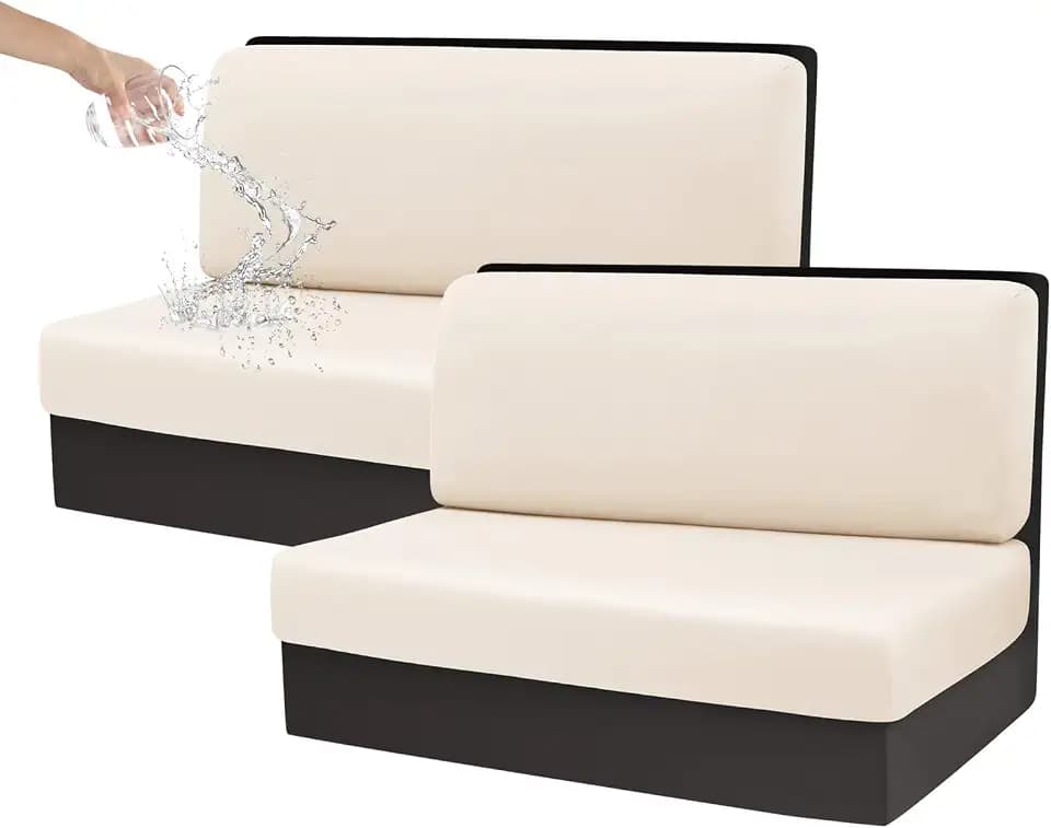CRFATOP RV Dinette Cushion Covers Soft 4pc Camper Booth Seat Slipcover,48