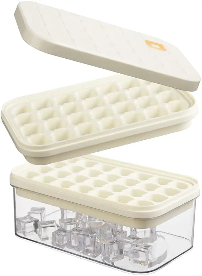 Brigii Ice Cube Tray with Lid & Storage Bin, 56 Cubes Ice Trays for Freezer