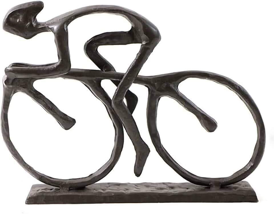 Cast Iron Art Sculpture Home Decoration Statue for The Bicycle Enthusiast Metal Figurine Art Home Décor for Runner Sportsman Cyclist Bicycle Enthusiast (4# Cyclist)