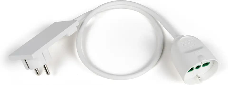 FANTON 92032 Clock Linearverlängerung, 1m, weiß, Clock Schuko-Stecker, Universalsteckdose, geeignet hinter Nachttischen, Schränken, Schreibtischen, Küche