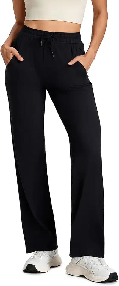 Yogipace Women's Ultra Soft Wide Leg Yoga Pants with Pockets, 27"-35"