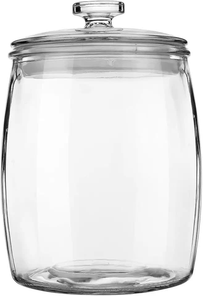 Folinstall Wide Mouth Glass Jar with Airtight Lid, 1/2 Gal Clear Container