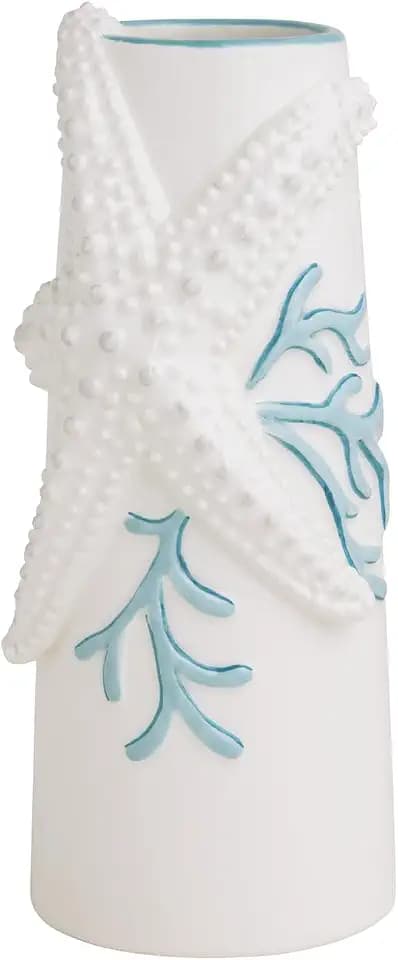 Mud Pie White Ceramic Starfish Bud Vase