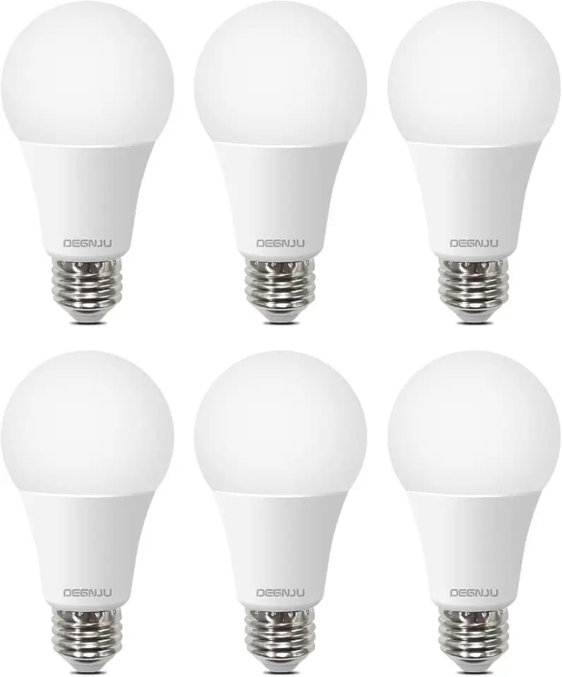 DEGNJU A19 Light Bulbs 100 Watt 2700K Soft White,Non-Dimmable,E26 Base,1500 Lumen,Suitable for Bedroom Living Room Home Office,6 Pack