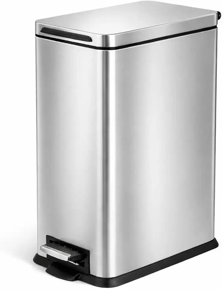Home Zone Living 4 Gallon Kitchen Trash Can with Slim Fit Design