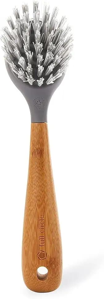 Full Circle Skillet Strong Cast Iron Bamboo Dish Brush and Scraper