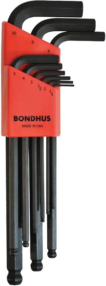 Bondhus 10999 Set of 9 Balldriver L-wrenches, ProGuard Finish, sizes 1.5-10mm
