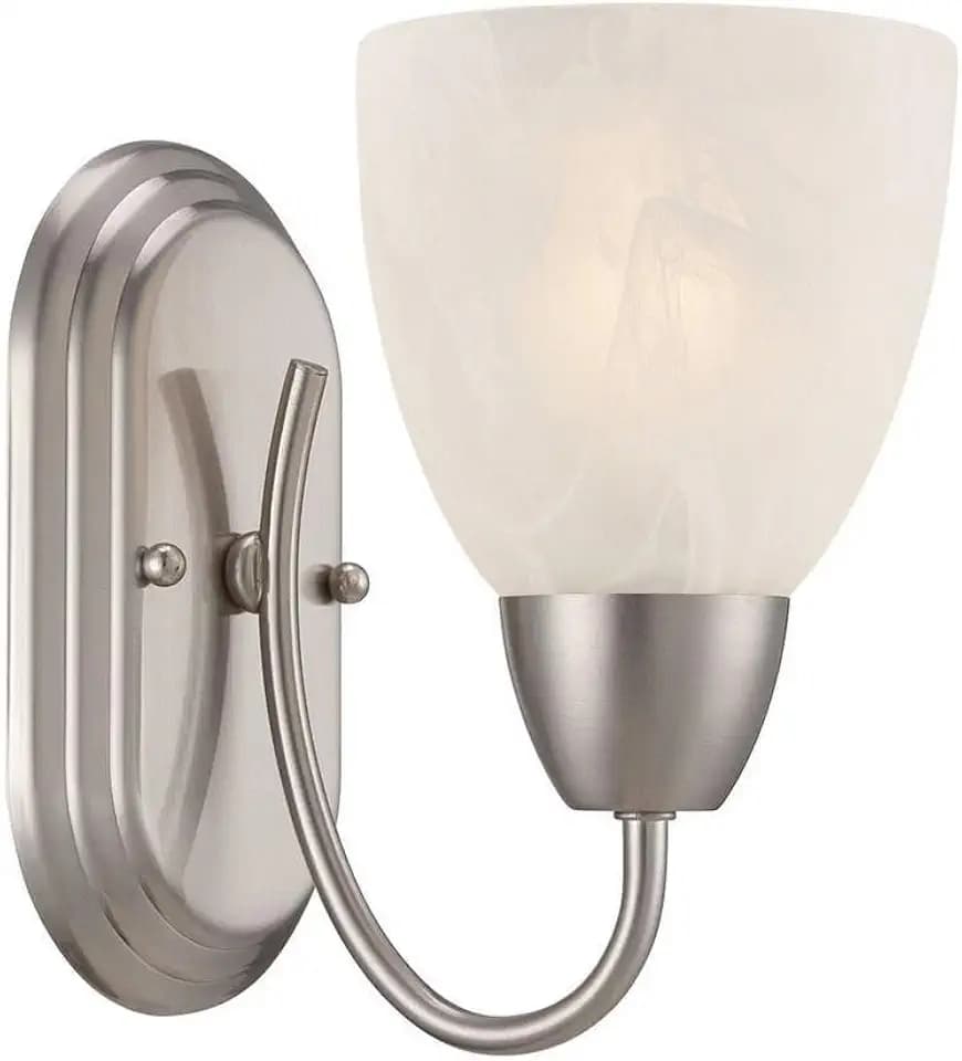 Designers Fountain 15005-1B-35 Torino Wall Sconce, Brushed Nickel,Silver, 8 in.