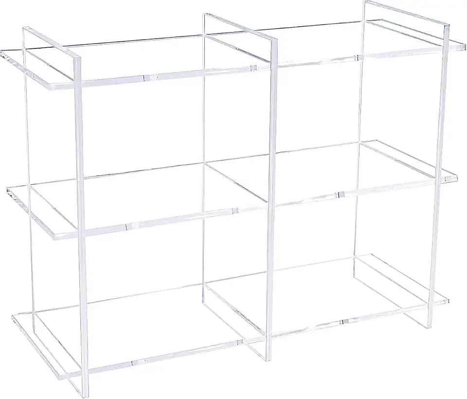 Sumerflos 3-Tier Acrylic Tabletop Display Shelf, Modern Clear Display Stand, Sturdy Storage Shelves for Toy, Makeup, Perfume, Spice