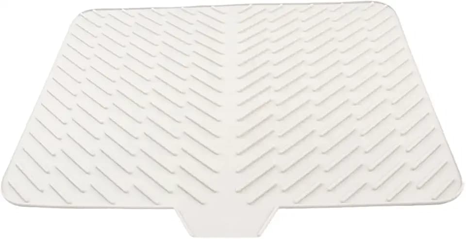 Silicone Dish Drying Mat for Kitchen Counter, Grayish White-1pcs, 23" x 17"