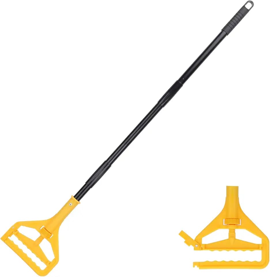 Mop Handle Commercial Heavy Duty - 57 Inch Industrial Metal Mop Stick Replacement for Floor Cleaning - Professional Mops Head Replacement Holder