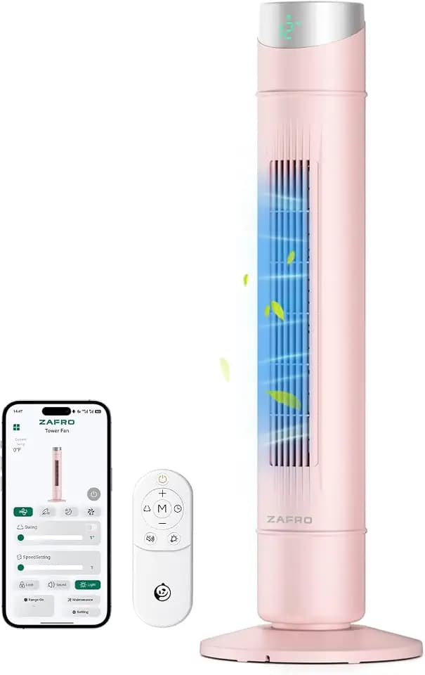 ZAFRO Smart Tower Fan for Bedroom,120° Oscillating Fans that Blow Cold Air
