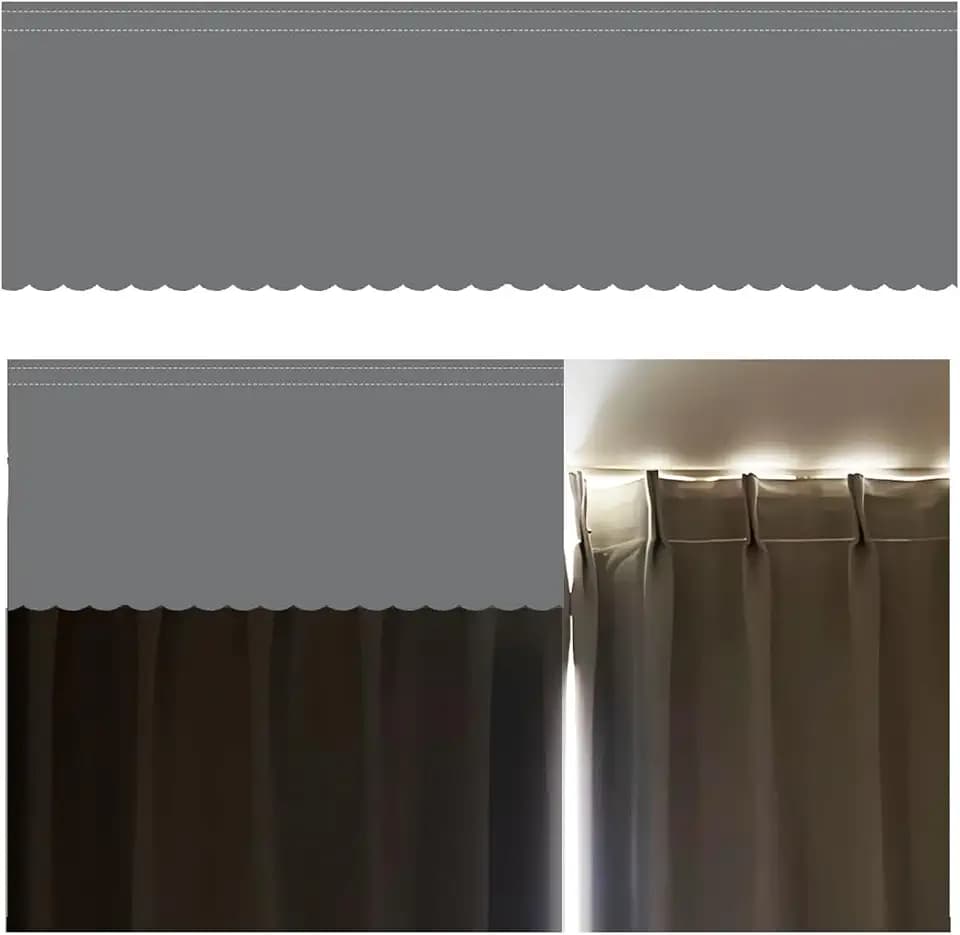 VOVCIG Top of Curtain Light Blocker, 63" x 16.5" Portable Light Blocking Curtains Toppers for Window, Easy to Cut and Install, with No Trace When Removed