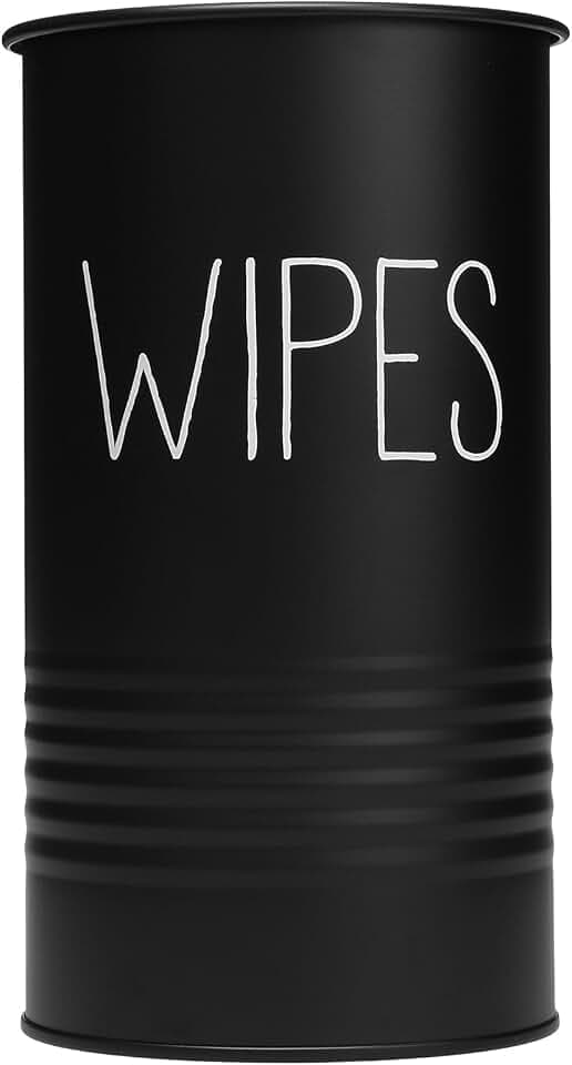 Wipe Holder for Kitchen/Bathroom Counter, Disinfectant Wipe Container, Farmhouse Kitchen Decor, Vintage Countertop Wipe Storage Organizer Caddy, with Matte Black